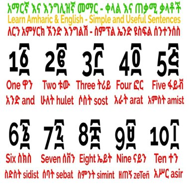 Learn Amharic Numbers - English Numbers 1-20