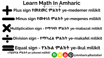 Learn Amharic Math and Other Symbols!